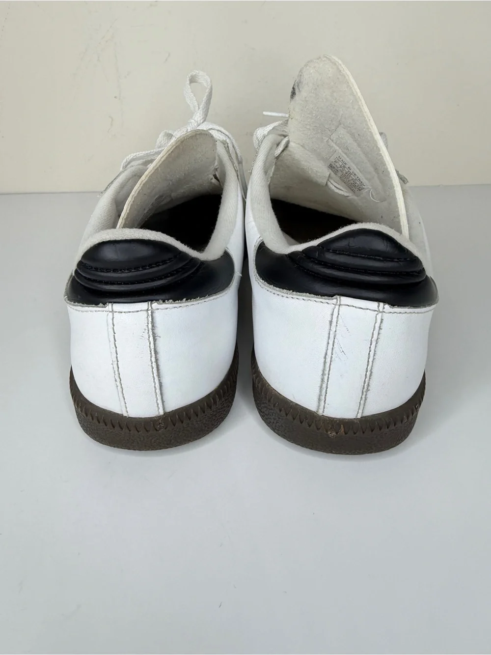 Adidas Samba Classic Mens Size 8 White Black Athletic Leather Shoes Sneakers